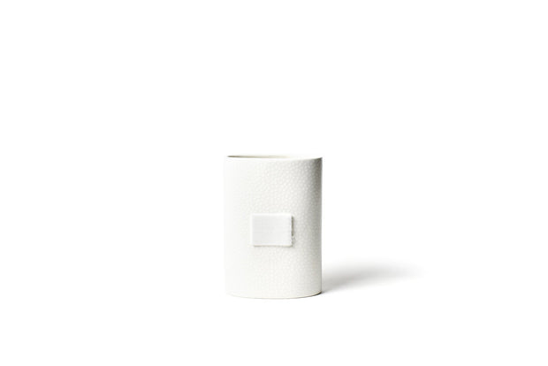 Happy Everything Mini Oval Vase White