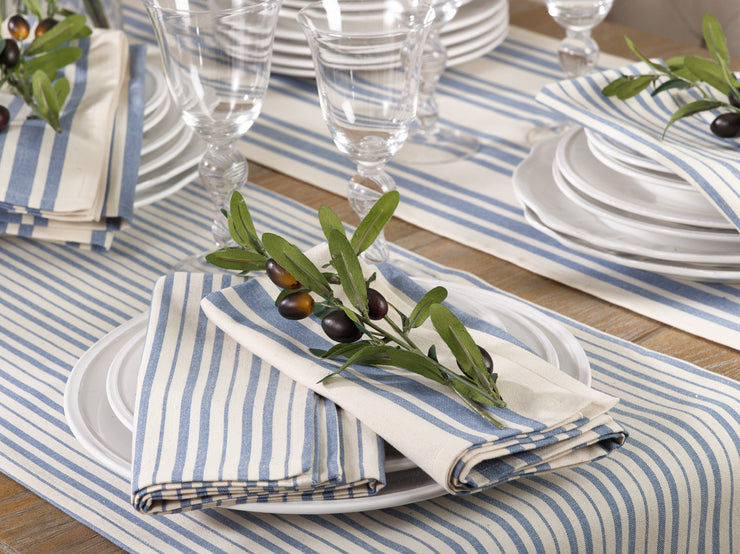French Blue Striped Design Napkin Set