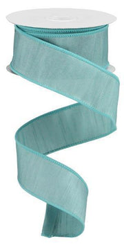 Faux Dupioni Aqua Ribbon