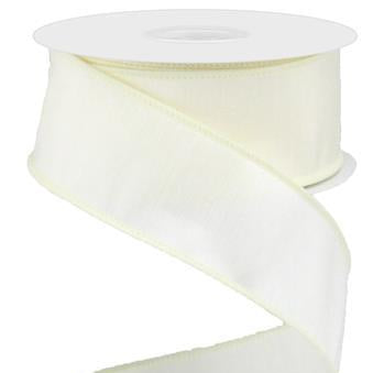 Faux Dupioni Ivory Ribbon