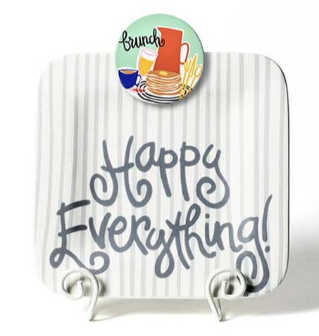 Happy Everything Plate Stand | White Swirl Big