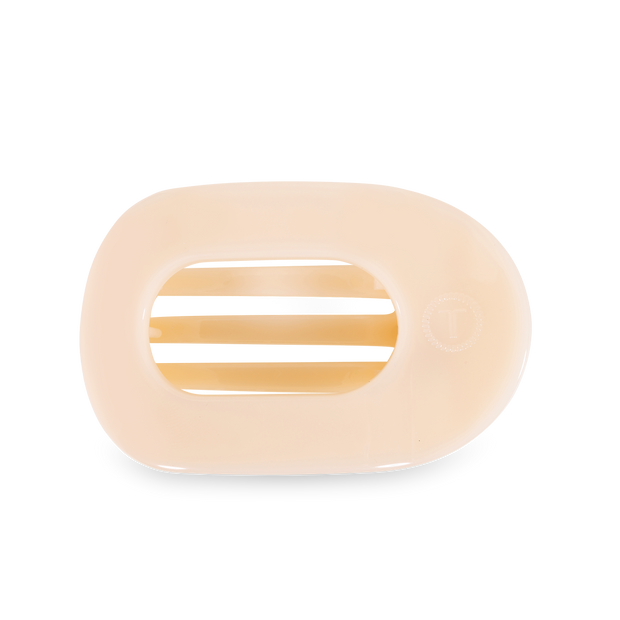 TELETIES - Almond Beige Large Flat Round Clip