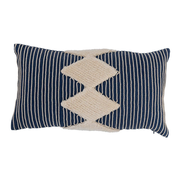 Embroidered Rope Stripes Lumbar Pillow