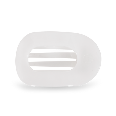TELETIES - Coconut White Medium Flat Round Clip